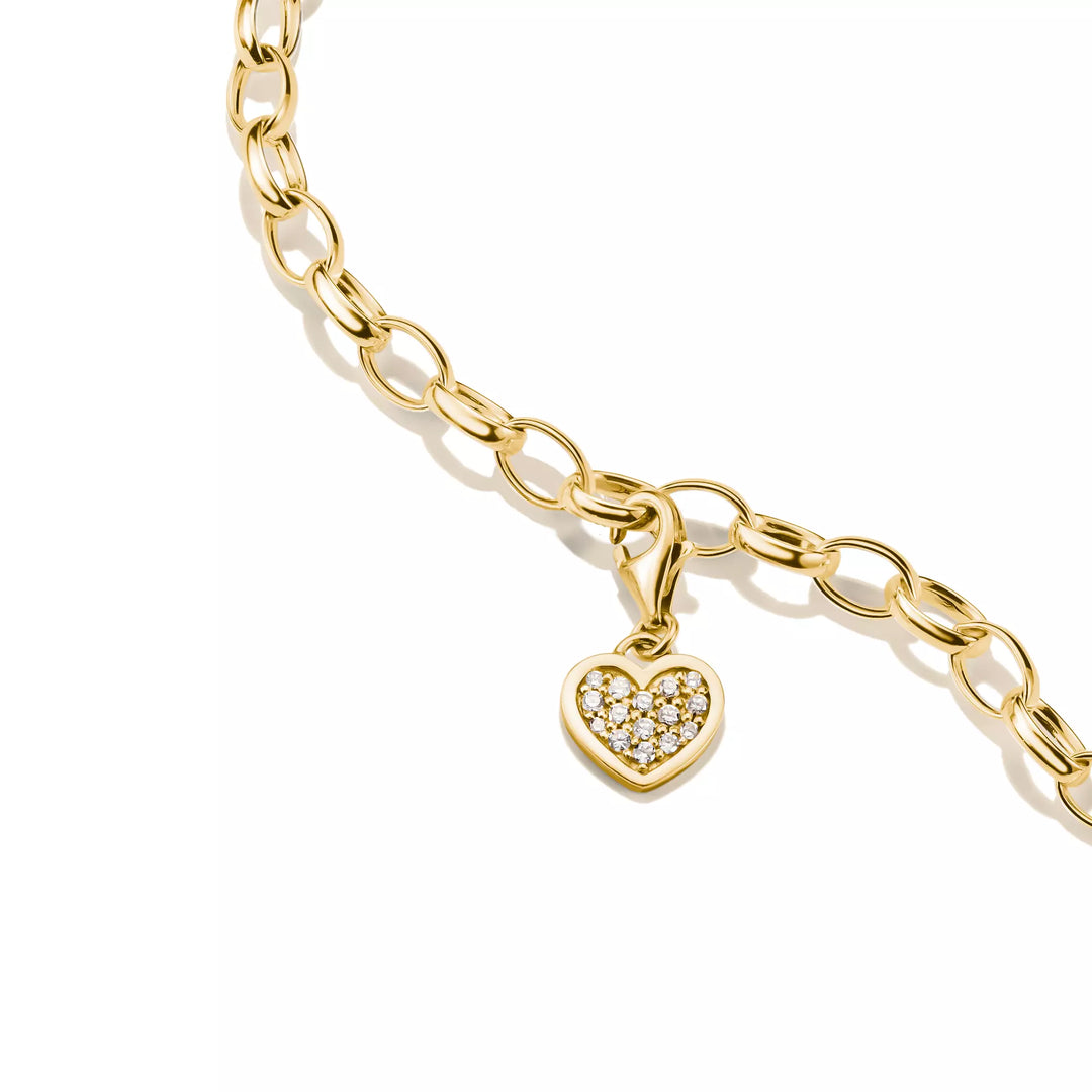 Niche Jewellery Thomas Sabo Heart Charm Gold with White Zirconia detail