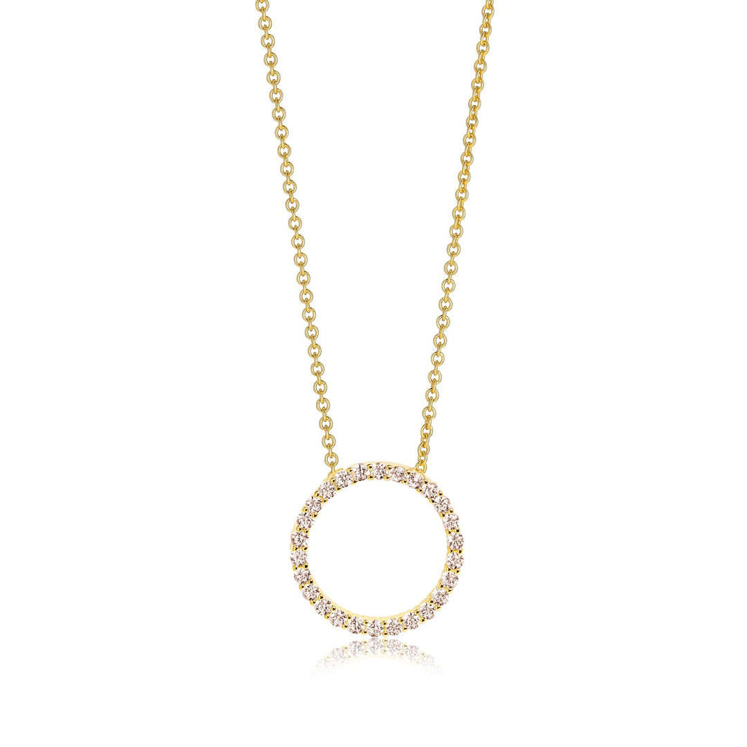 Niche Jewellery Sif Jakobs Biella Gold Pendant with White Zirconia