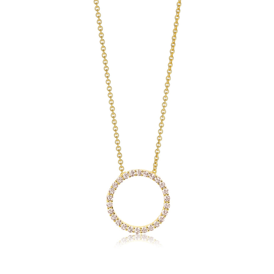 Niche Jewellery Sif Jakobs Biella Gold Pendant with White Zirconia