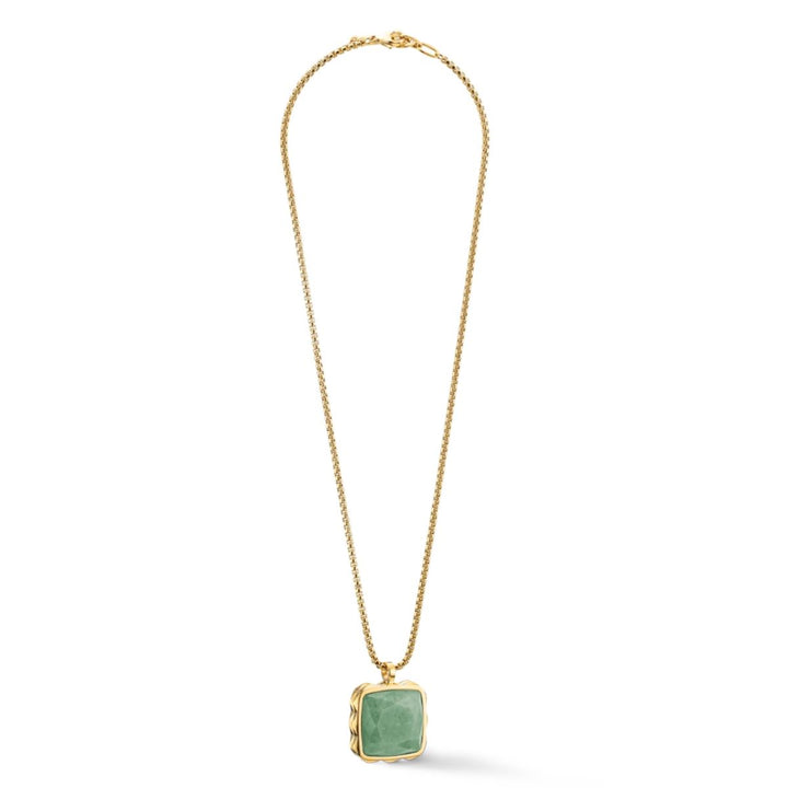 Coeur De Lion Necklace Amulet Spikes Square Aventurine Gold Green - 1200100516