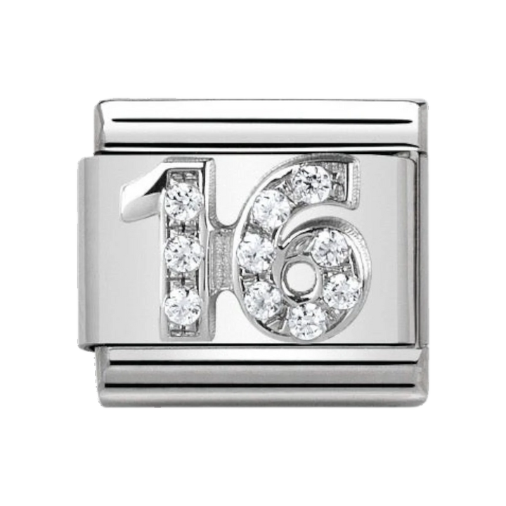 Nomination Silver and Zirconia 16 Charm 330304/17