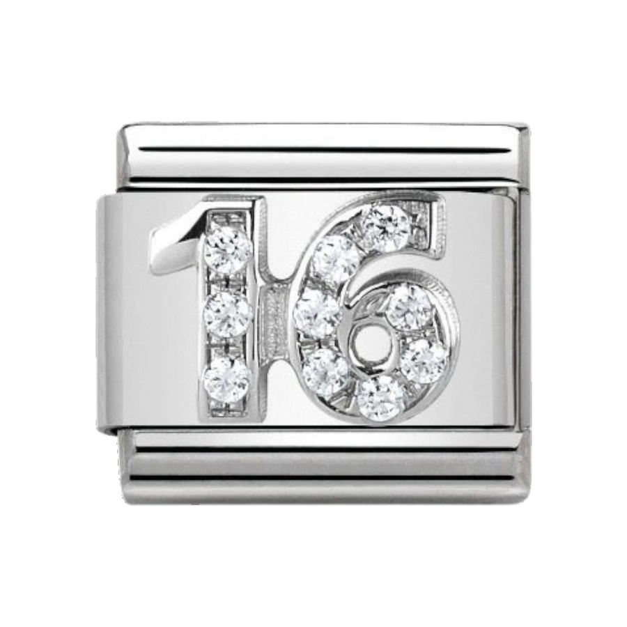Nomination Silver and Zirconia 16 Charm 330304/17