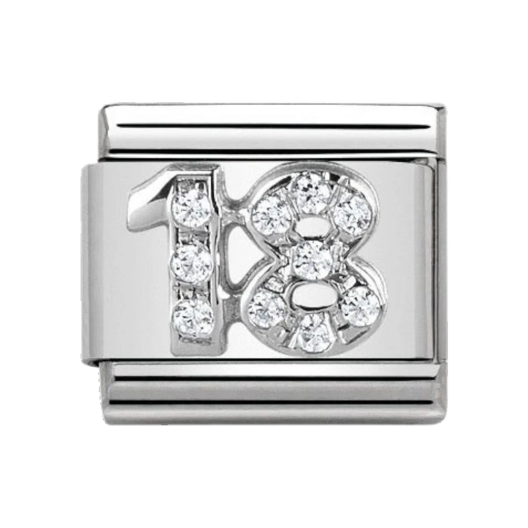 Nomination Silver and Zirconia 18 Charm 330304/18