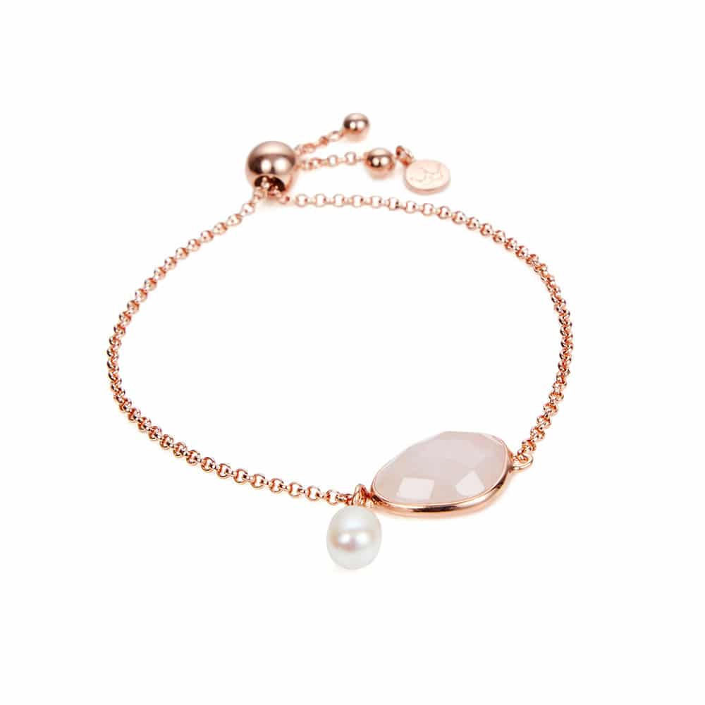 Sorel Rose Quartz Rose Gold Slider Bracelet