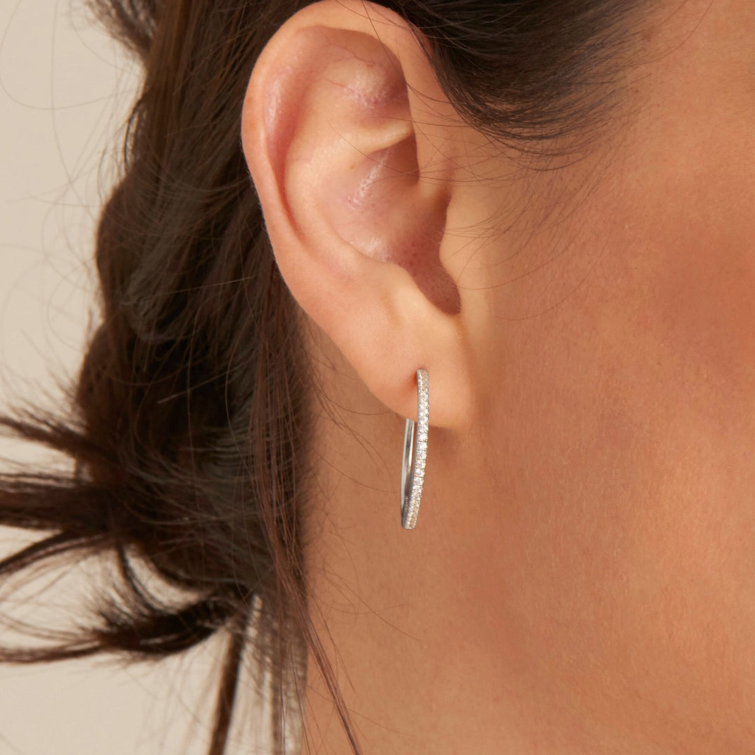 Ania Haie Glam Hoop Earrings Silver