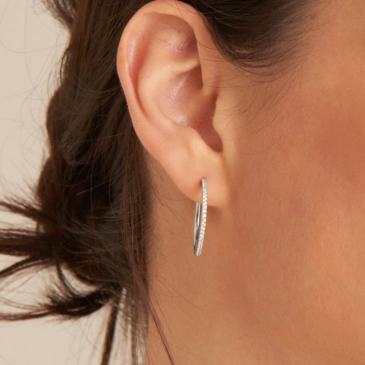 Ania Haie Glam Hoop Earrings Silver