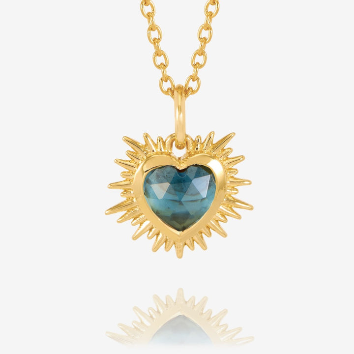 Rachel Jackson Electric Love Blue Topaz December Birthstone Heart Necklace Gold EGHN5BTGP