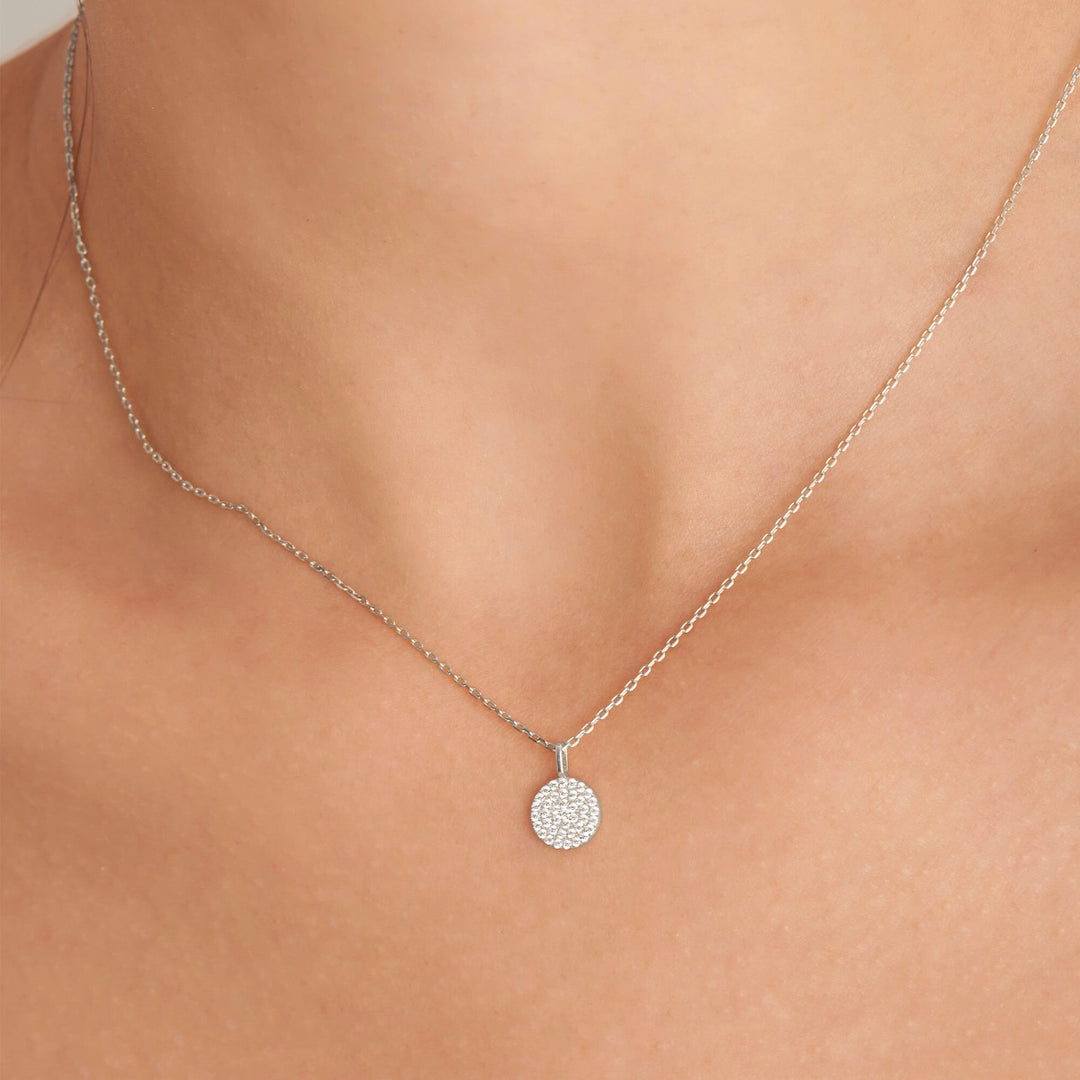 Ania Haie Glam Disc Pendant Necklace Silver
