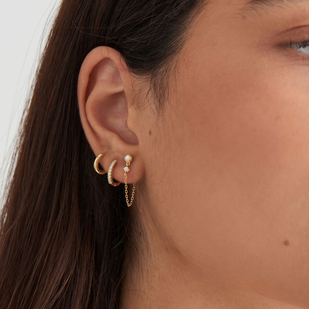 Ania Haie Smooth Mini Huggie Hoop Earrings - Gold - E035-14G