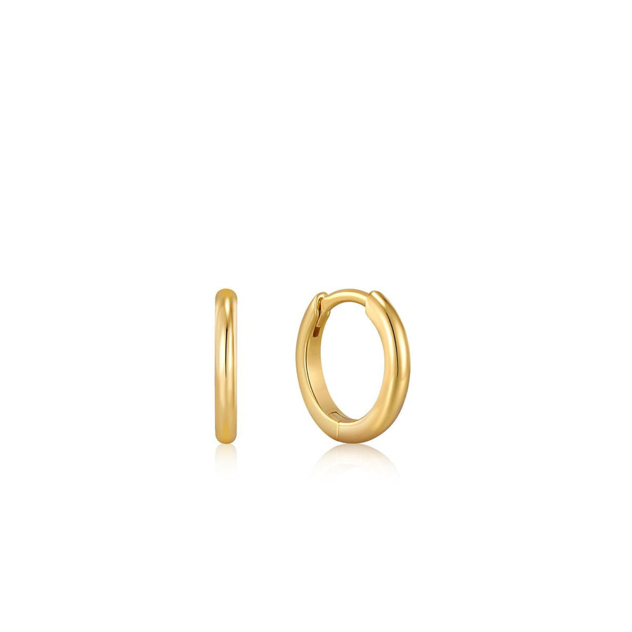 Ania Haie Smooth Mini Huggie Hoop Earrings - Gold - E035-14G