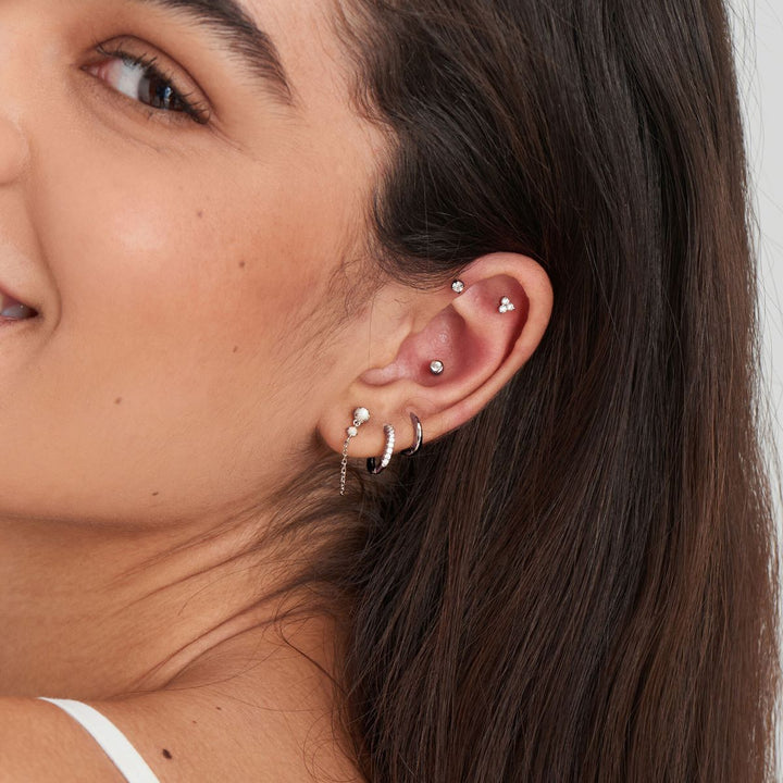 Ania Haie Trio Sparkle Barbell Single Earring - Gold - E035-08G