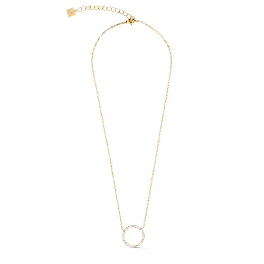 Coeur De Lion Sparkling Circle Necklace  - Gold - 2057101816