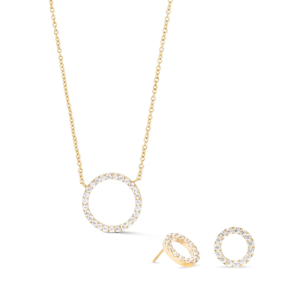 Coeur De Lion Sparkling Circle Necklace  - Gold - 2057101816