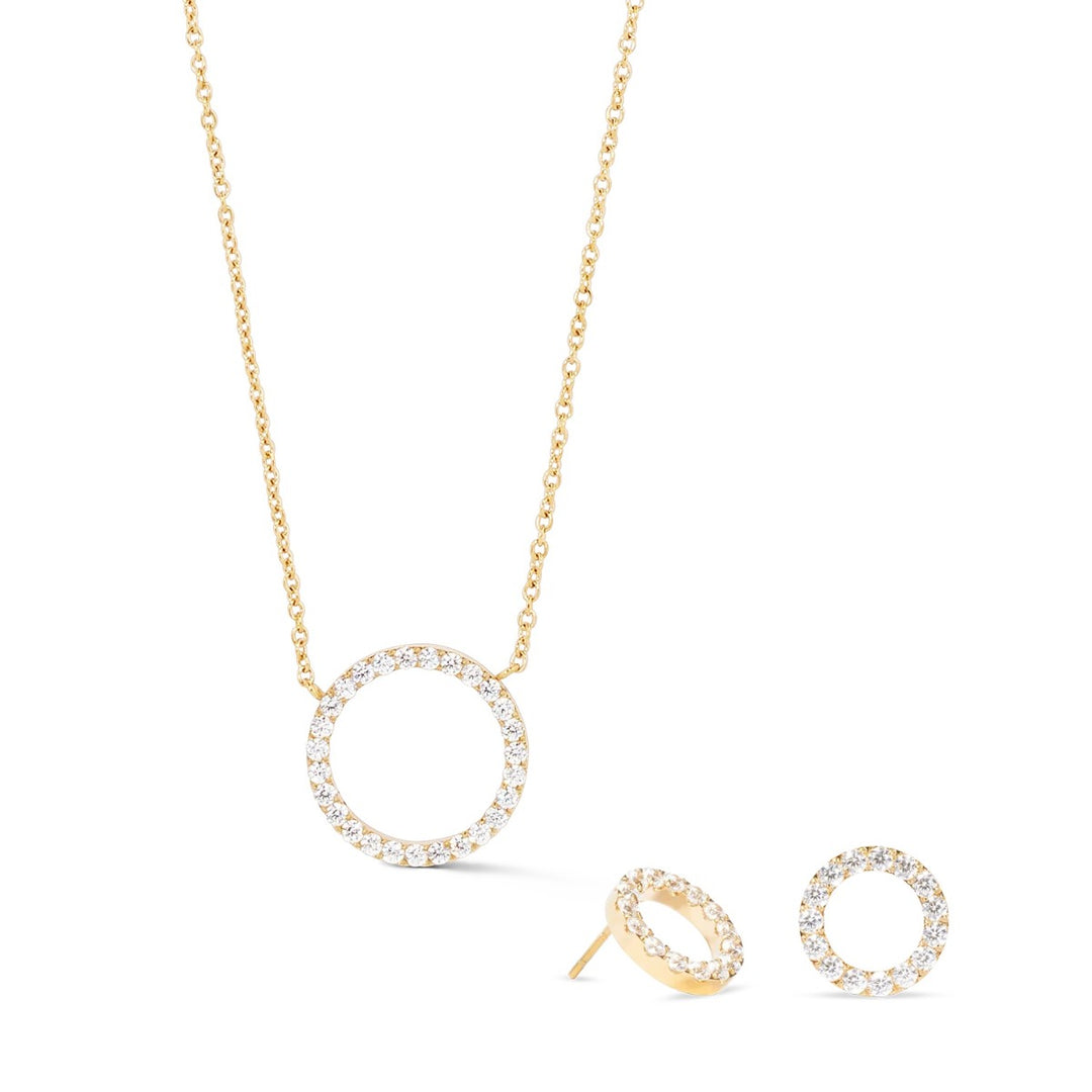 Coeur De Lion Sparkling Circle Necklace  - Gold - 2057101816