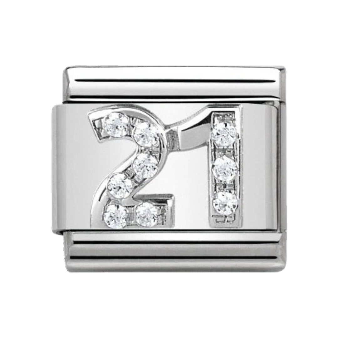 Nomination Silver and Zirconia Classic 21 Charm 330304/19
