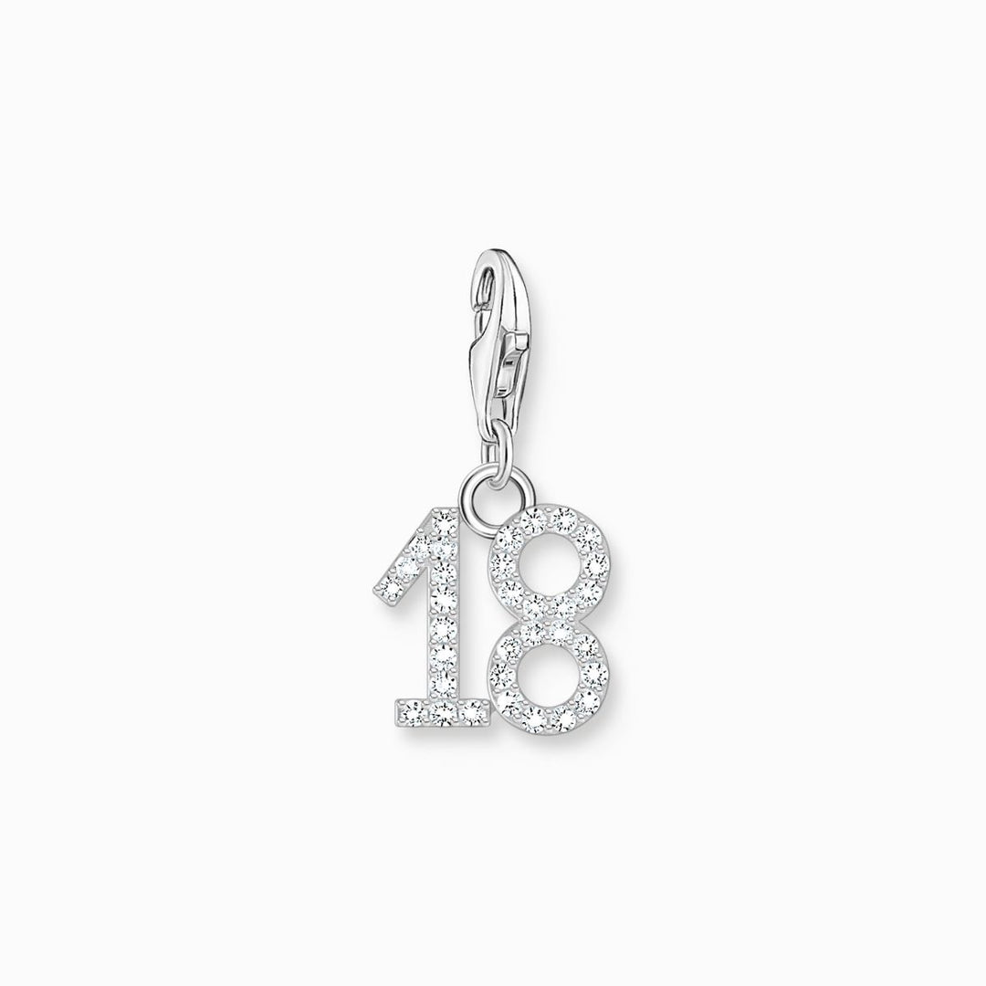 Thomas Sabo Charm Pendant - Silver and White Zirconia 18 Charm - 2134-051-21