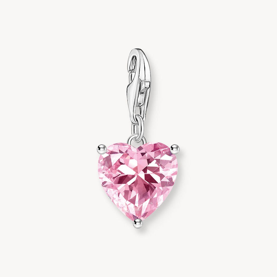 Thomas Sabo Charm Pendant - Pink Stone Heart - 2205-051-9