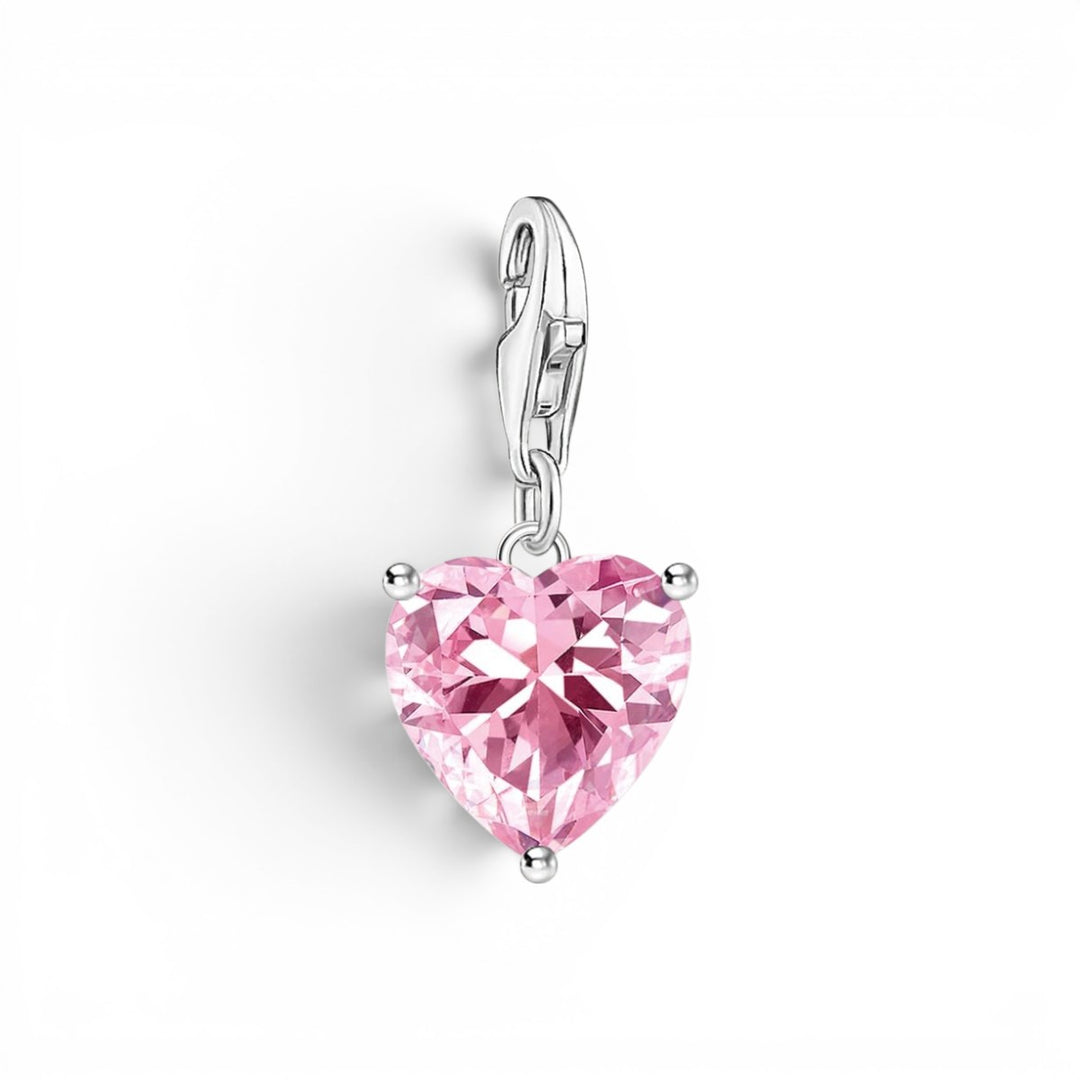 Thomas Sabo Charm Pendant - Pink Stone Heart - 2205-051-9