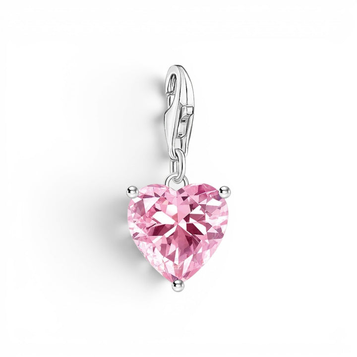 Thomas Sabo Charm Pendant - Pink Stone Heart - 2205-051-9