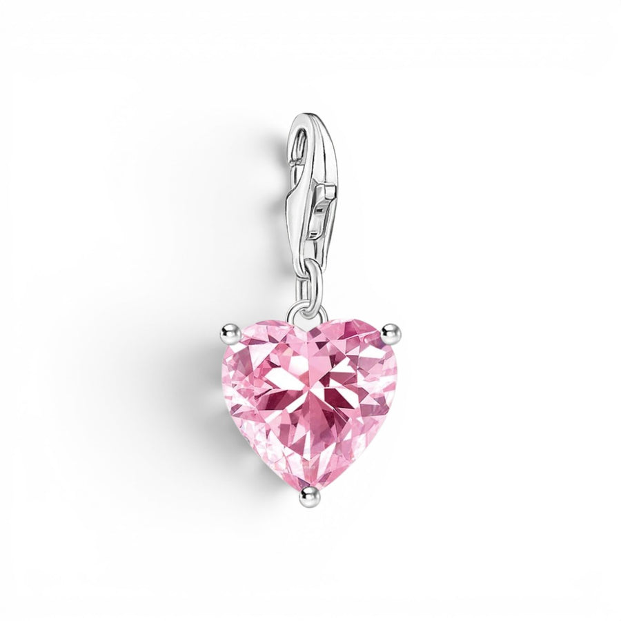 Thomas Sabo Charm Pendant - Pink Stone Heart - 2205-051-9