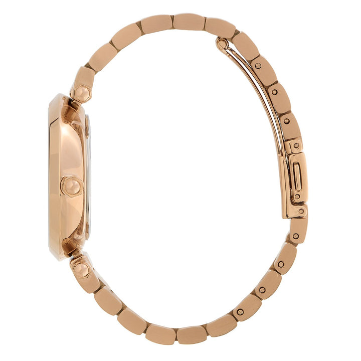 Olivia Burton Floral T-Bar Grey and Carnation Gold Bracelet Watch