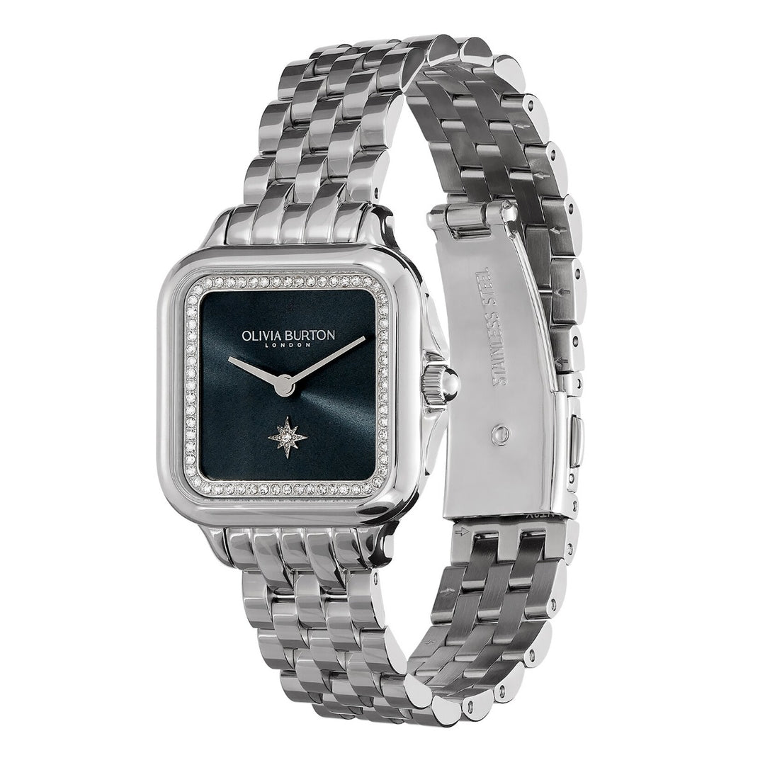 Olivia Burton Classic Grosvenor Blue and Silver Bracelet Watch - 24000083