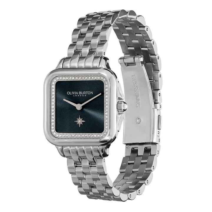 Olivia Burton Classic Grosvenor Blue and Silver Bracelet Watch - 24000083