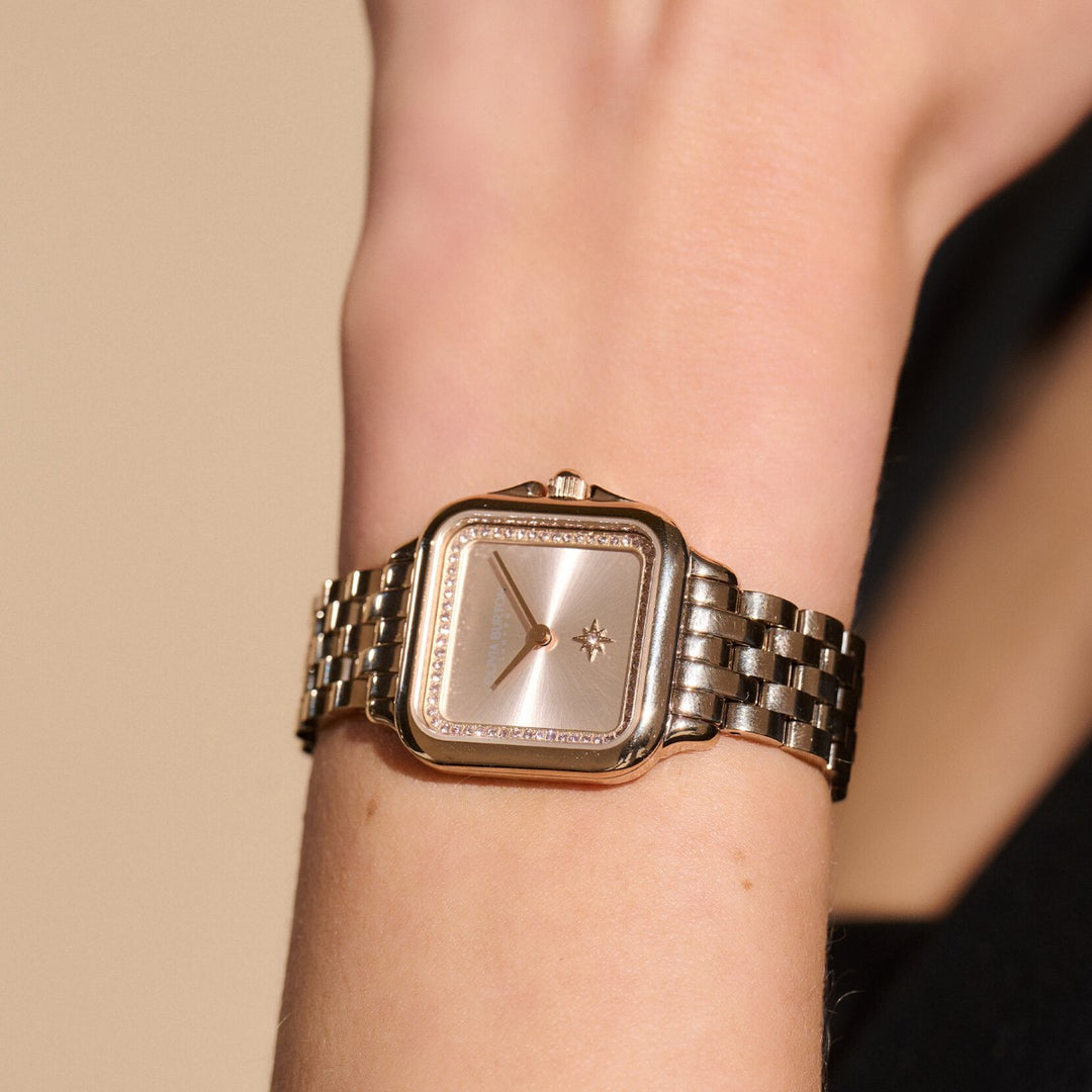 Olivia Burton Grosvenor Blush and Carnation Gold Bracelet Watch 24000085