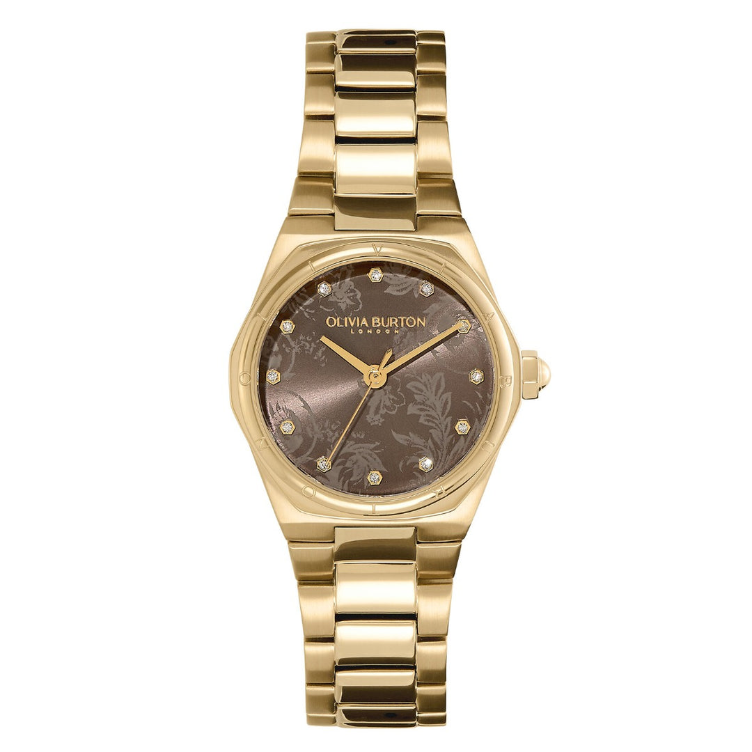 Olivia Burton Sports Luxe 28mm Mini Hexa Mushroom & Gold Bracelet Watch - 24000107