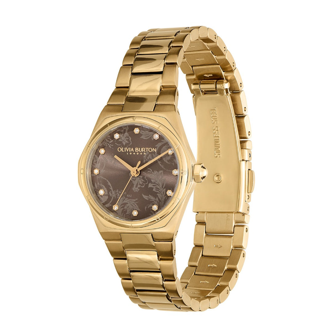 Olivia Burton Sports Luxe 28mm Mini Hexa Mushroom & Gold Bracelet Watch - 24000107