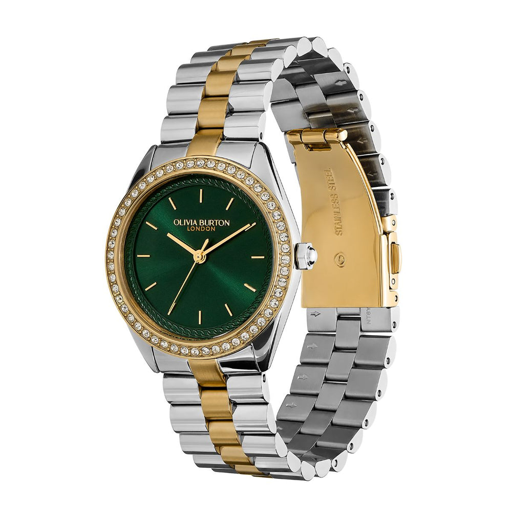 Olivia Burton Sports Luxe Forest Green and Two Tone Bracelet Watch - 24000137