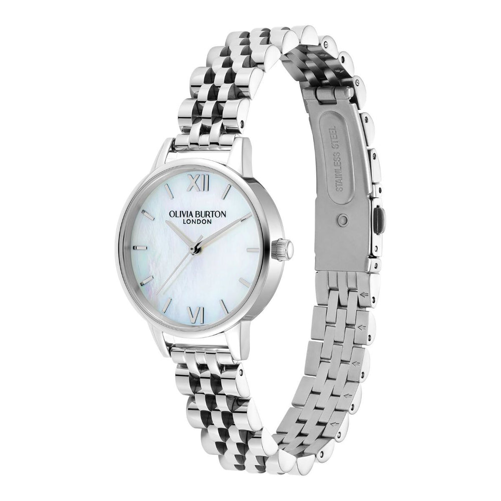 Olivia Burton Classic White and Silver Bracelet Watch - 24000168