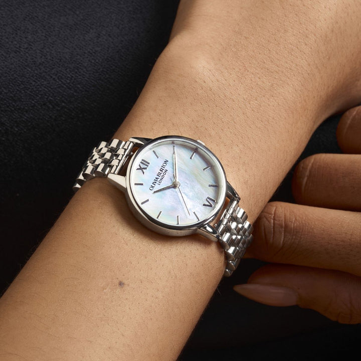 Olivia Burton Classic White and Silver Bracelet Watch - 24000168