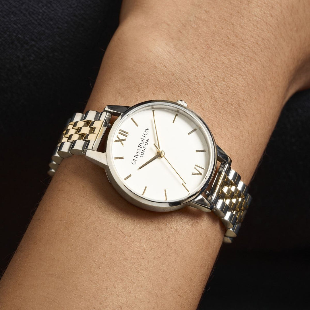 Olivia Burton Classic White and Two Tone Bracelet Watch - 24000170
