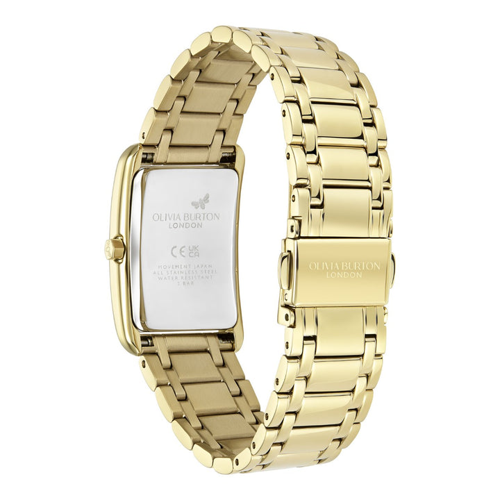 Olivia Burton Rectangular Grove Forest Green and Gold Bracelet Watch 24000195