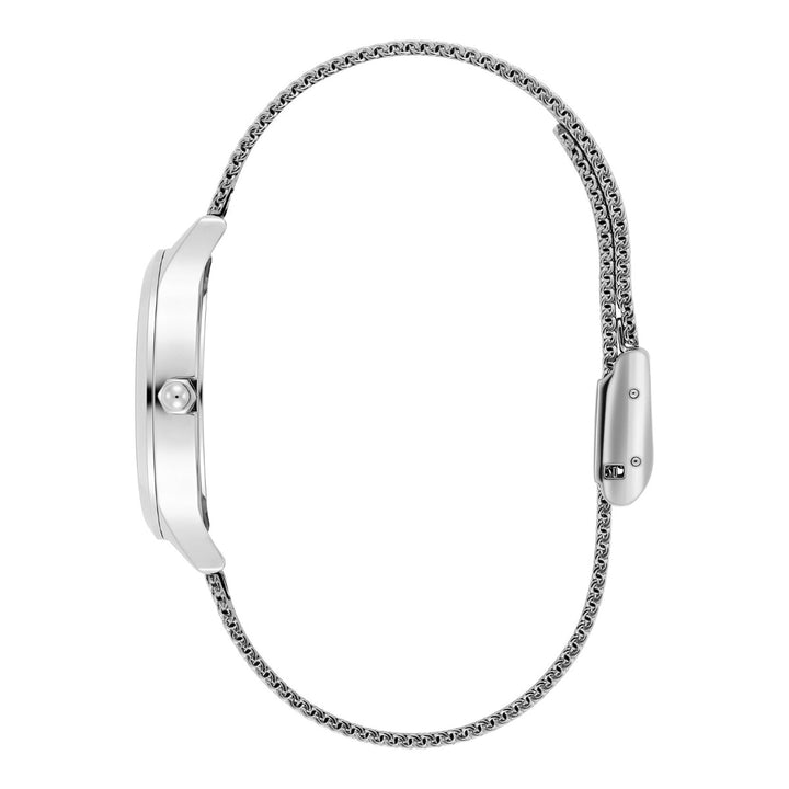 Olivia Burton Wonderlust White and Silver Mesh Watch 24000212
