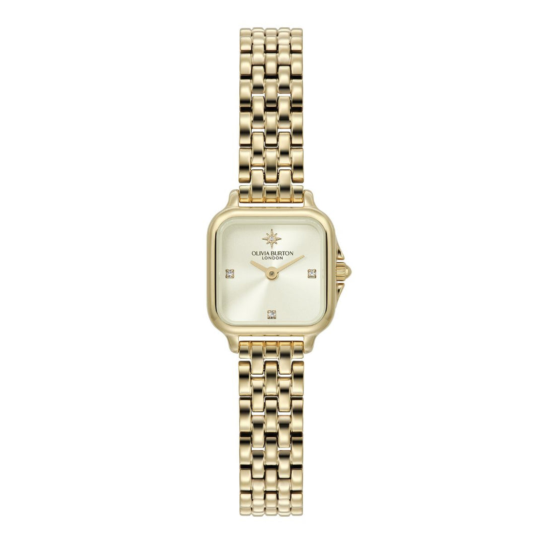 Olivia Burton Mini Grosvenor Ivory and Gold Bracelet Watch - 24000257