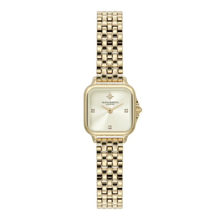 Olivia Burton Mini Grosvenor Ivory and Gold Bracelet Watch - 24000257