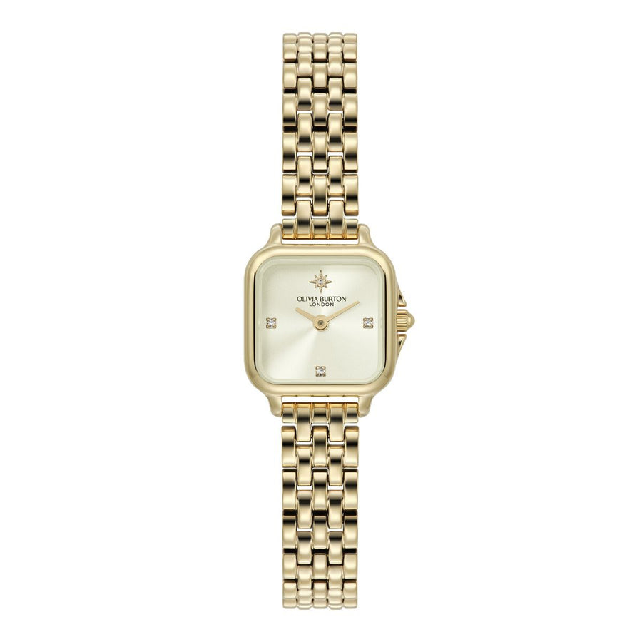 Olivia Burton Mini Grosvenor Ivory and Gold Bracelet Watch - 24000257