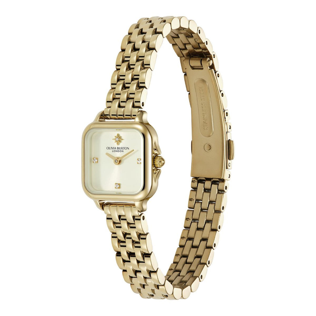Olivia Burton Mini Grosvenor Ivory and Gold Bracelet Watch - 24000257