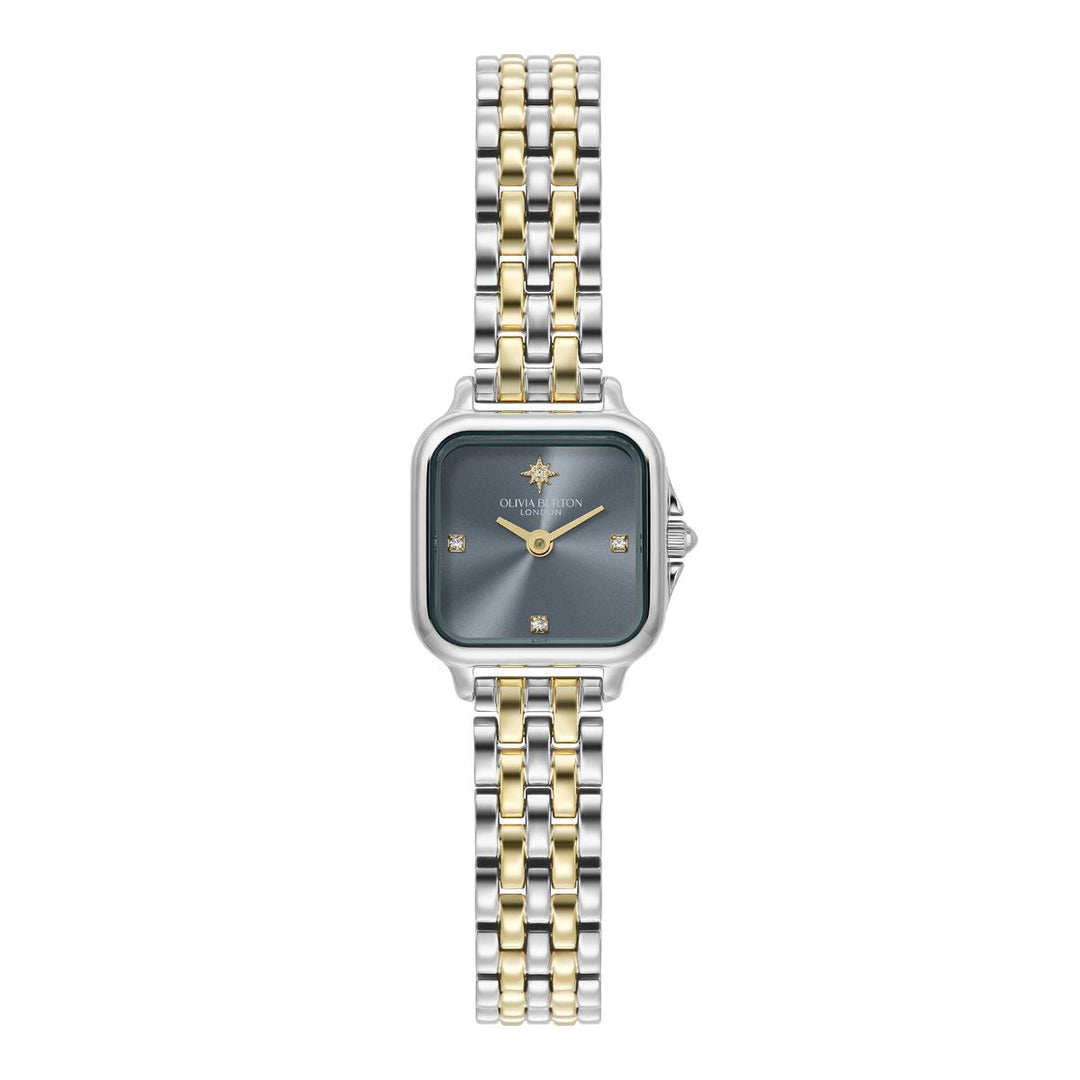 Olivia Burton Mini Grosvenor Chalk Blue and Two Tone Bracelet Watch - 24000258