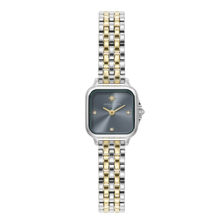 Olivia Burton Mini Grosvenor Chalk Blue and Two Tone Bracelet Watch - 24000258