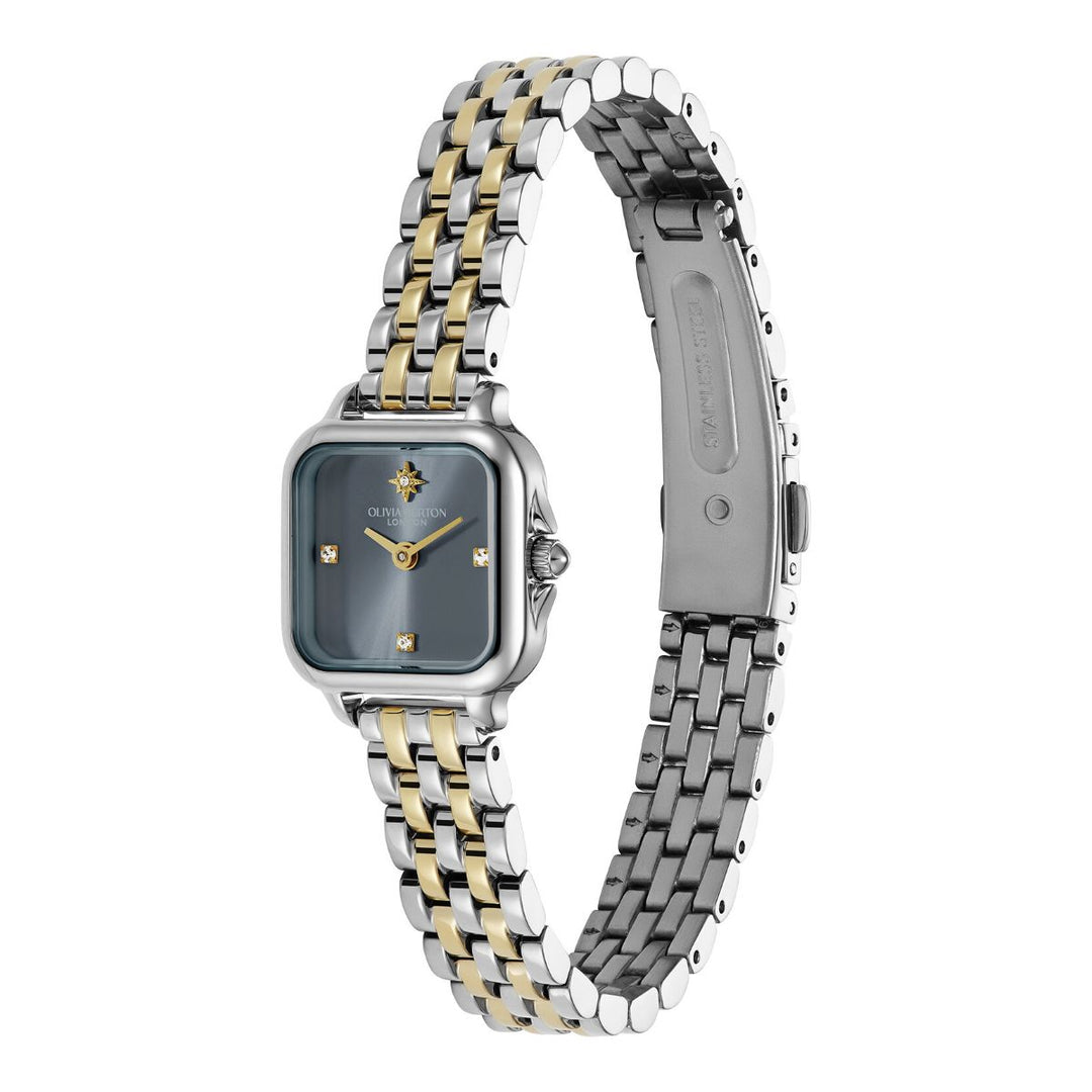 Olivia Burton Mini Grosvenor Chalk Blue and Two Tone Bracelet Watch - 24000258