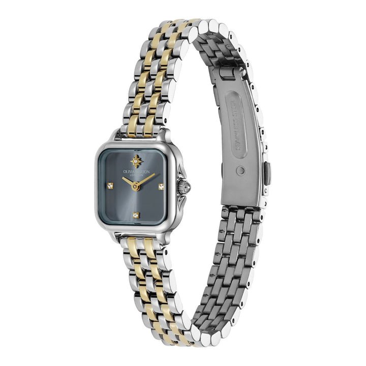 Olivia Burton Mini Grosvenor Chalk Blue and Two Tone Bracelet Watch - 24000258