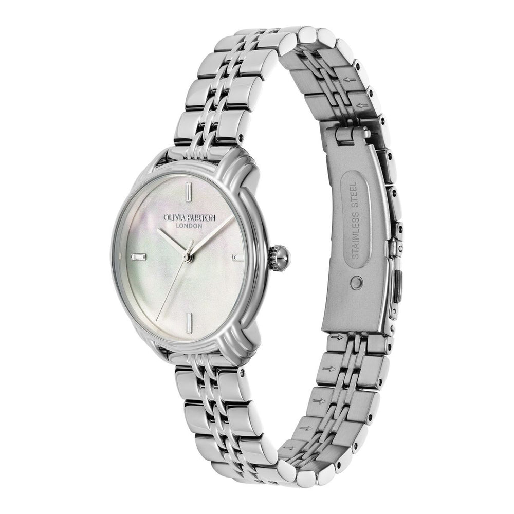 Olivia Burton Classic 30mm Art Deco Ivory and Silver Bracelet Watch. Item code 24000293.