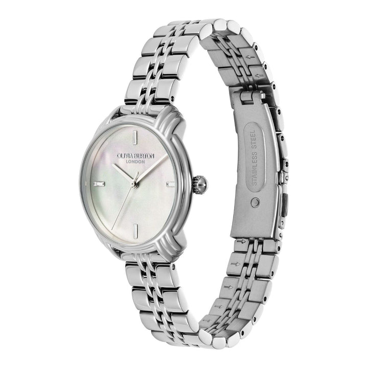 Olivia Burton Classic 30mm Art Deco Ivory and Silver Bracelet Watch. Item code 24000293.