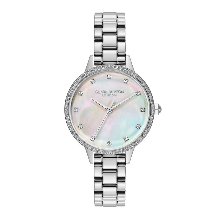 Olivia Burton Captivate Mother of Pearl and Silver Bracelet Watch