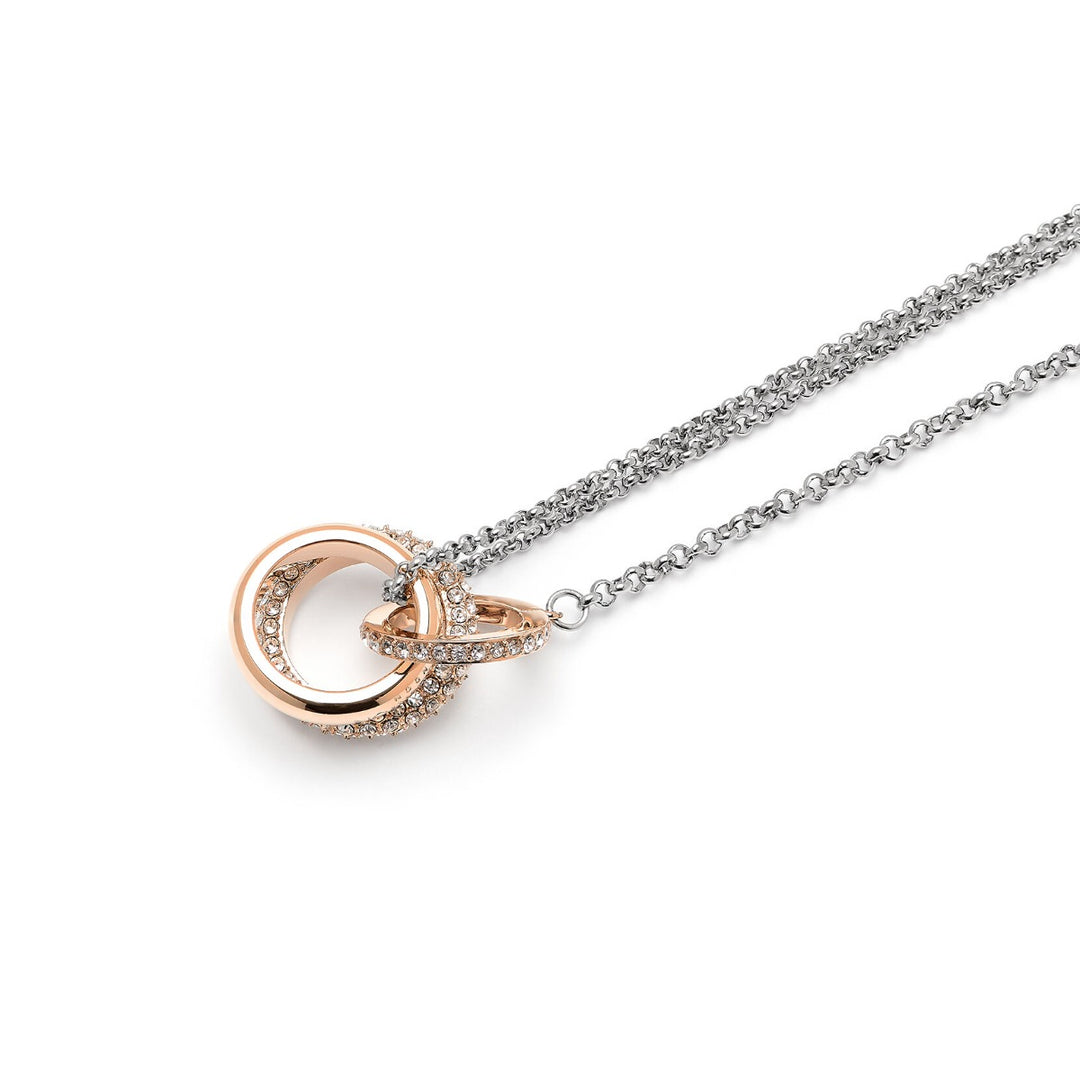 Olivia Burton Entwine Silver and Rose Gold Necklace