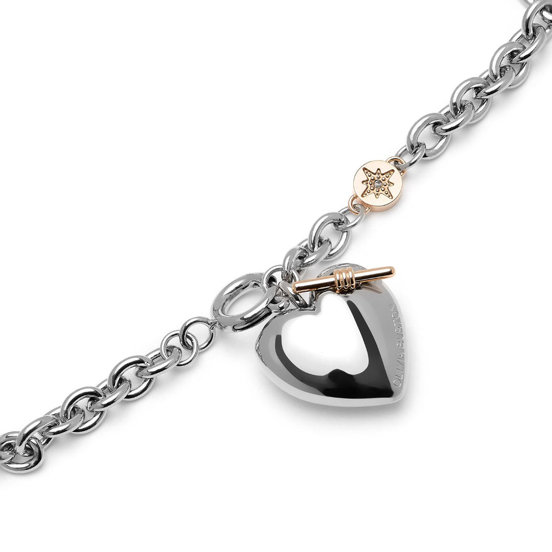Olivia Burton Classic Knot Heart Silver Bracelet