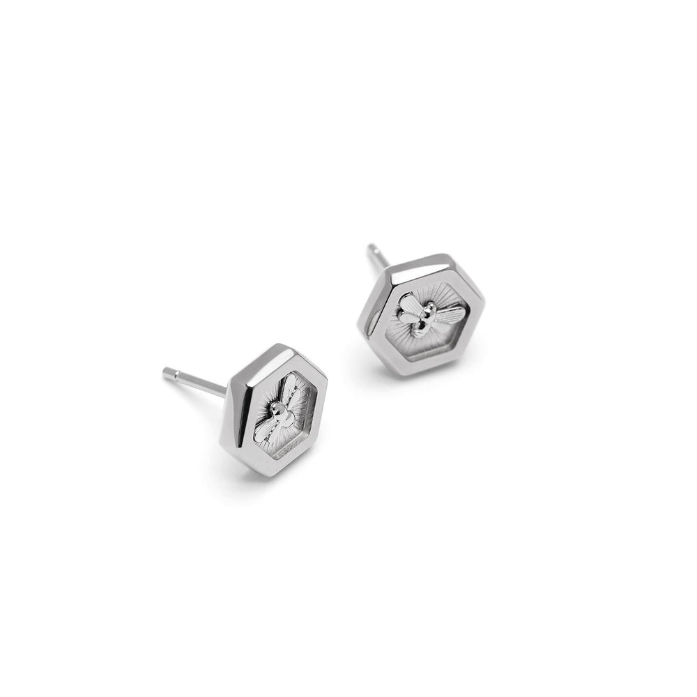 Olivia Burton Signature Minima Bee Silver Stud Earrings - 24100105